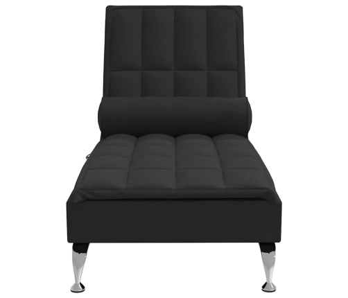 Zvilnis Ar Cilindra Formas Spilvenu, Melns, Audums Vidaxl