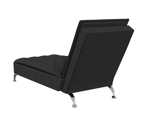 Zvilnis Ar Cilindra Formas Spilvenu, Melns, Audums Vidaxl