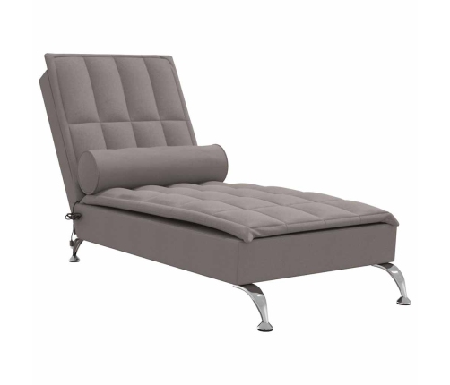 Zvilnis Ar Cilindra Formas Spilvenu, Pelēkbrūns, Audums Vidaxl