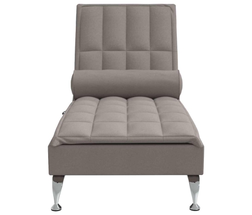 Zvilnis Ar Cilindra Formas Spilvenu, Pelēkbrūns, Audums Vidaxl