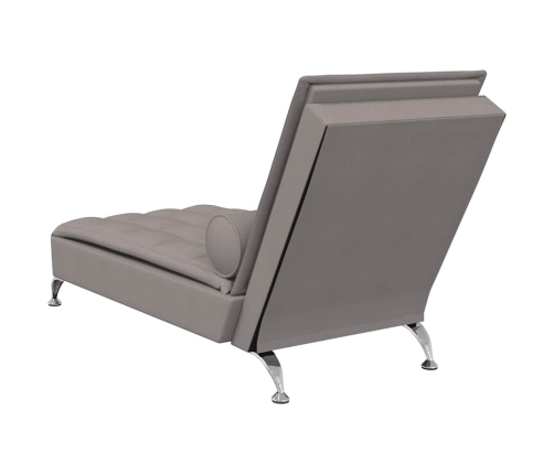 Zvilnis Ar Cilindra Formas Spilvenu, Pelēkbrūns, Audums Vidaxl