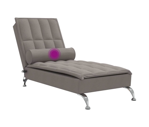 Zvilnis Ar Cilindra Formas Spilvenu, Pelēkbrūns, Audums Vidaxl