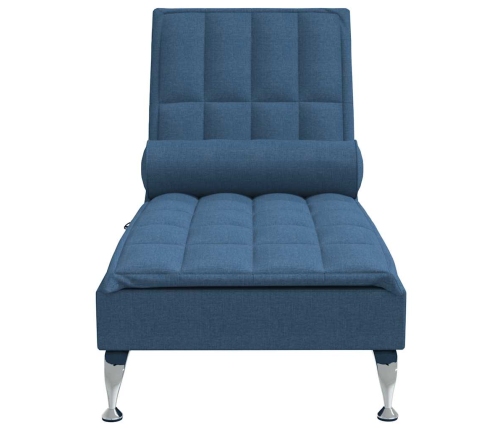 vidaXL zvilnis ar cilindra formas spilvenu, zils, audums