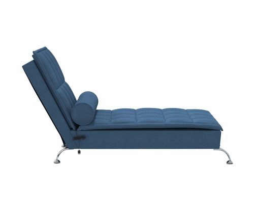 vidaXL zvilnis ar cilindra formas spilvenu, zils, audums