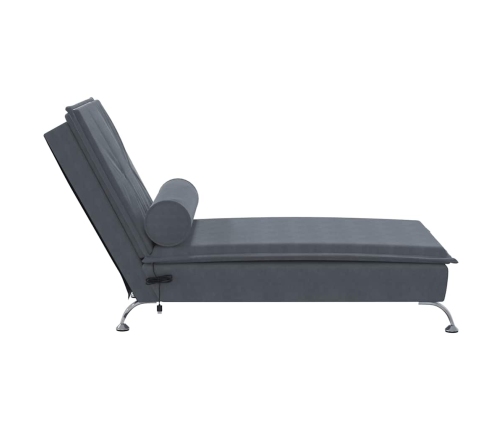 vidaXL zvilnis ar cilindra formas spilvenu, tumši pelēks, samts