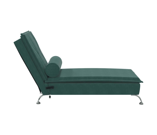 vidaXL zvilnis ar cilindra formas spilvenu, tumši zaļš, samts