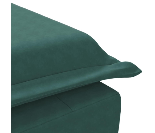 vidaXL zvilnis ar cilindra formas spilvenu, tumši zaļš, samts