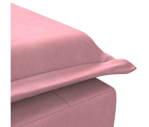 vidaXL zvilnis ar cilindra formas spilvenu, rozā, samts