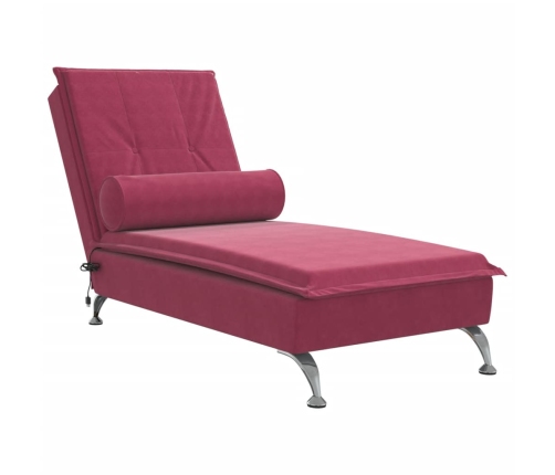 vidaXL zvilnis ar cilindra formas spilvenu, vīnsarkans, samts