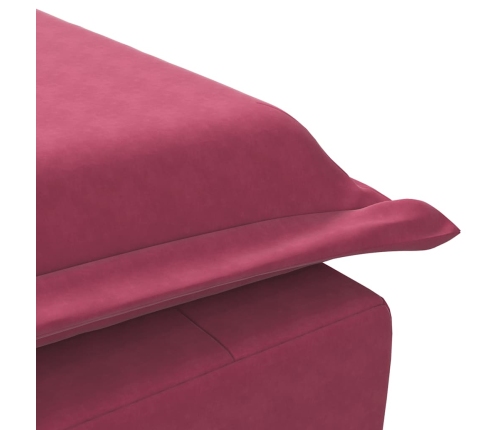 vidaXL zvilnis ar cilindra formas spilvenu, vīnsarkans, samts