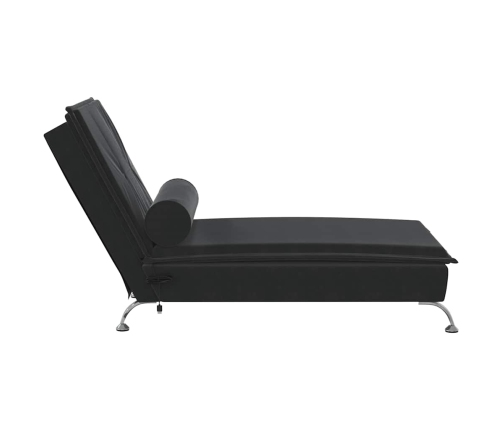 Zvilnis Ar Cilindra Formas Spilvenu, Melns, Samts Vidaxl