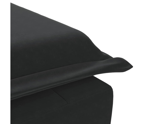 Zvilnis Ar Cilindra Formas Spilvenu, Melns, Samts Vidaxl