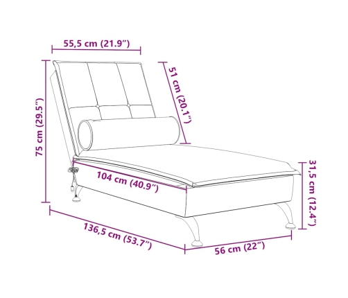 vidaXL zvilnis ar cilindra formas spilvenu, zils, samts