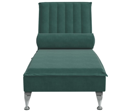 Zvilnis Ar Cilindra Formas Spilvenu, Tumši Zaļš, Samts Vidaxl