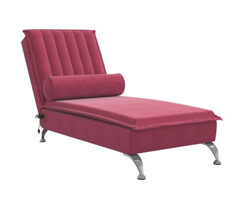 vidaXL zvilnis ar cilindra formas spilvenu, vīnsarkans, samts