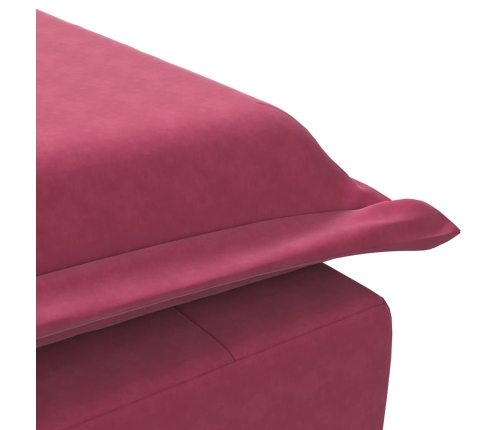 vidaXL zvilnis ar cilindra formas spilvenu, vīnsarkans, samts