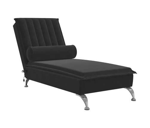 vidaXL zvilnis ar cilindra formas spilvenu, melns, samts