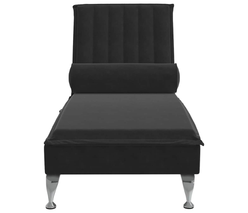 vidaXL zvilnis ar cilindra formas spilvenu, melns, samts