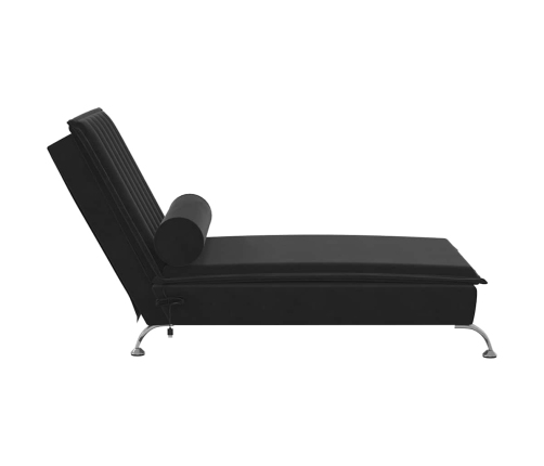 vidaXL zvilnis ar cilindra formas spilvenu, melns, samts