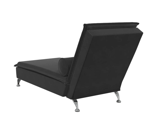 vidaXL zvilnis ar cilindra formas spilvenu, melns, samts