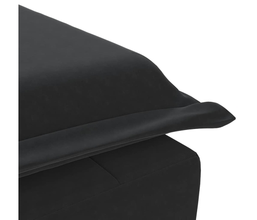 vidaXL zvilnis ar cilindra formas spilvenu, melns, samts