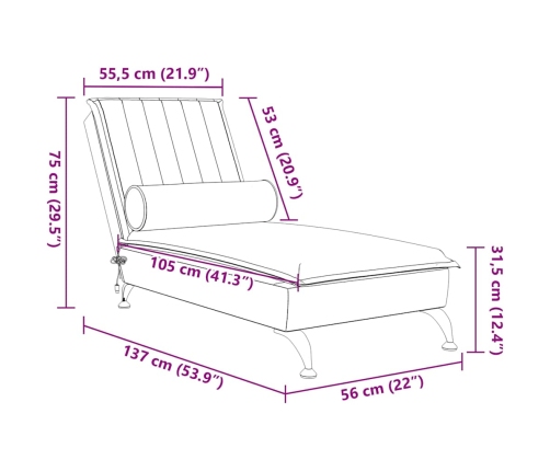 vidaXL zvilnis ar cilindra formas spilvenu, dzeltens, samts