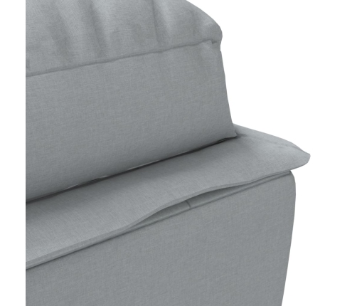 vidaXL zvilnis ar spilveniem, gaiši pelēks, audums