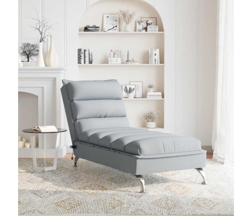 vidaXL zvilnis ar spilveniem, gaiši pelēks, audums