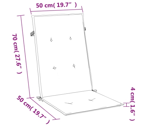 vidaXL dārza krēslu spilveni, 6 gab., bēši, 120x50x4 cm, audums
