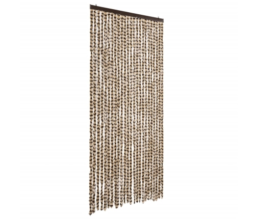 vidaXL mušu aizkars, bēšs un brūns, 100x230 cm, šenils
