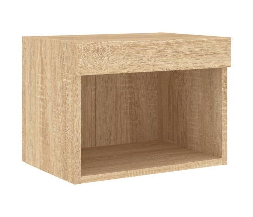 vidaXL TV sienas skapīši ar LED, 4 gab., koka krāsa