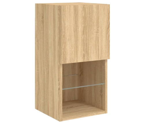 vidaXL TV sienas skapīši ar LED, 4 gab., koka krāsa