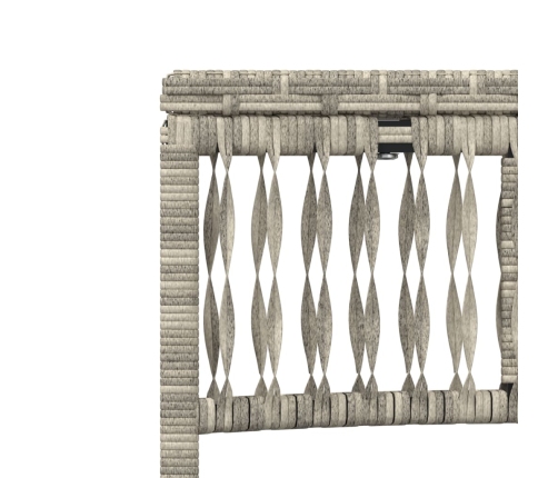 vidaXL sauļošanās zviļņi, 2gab., ar galdu, gaiši pelēka PE rotangpalma