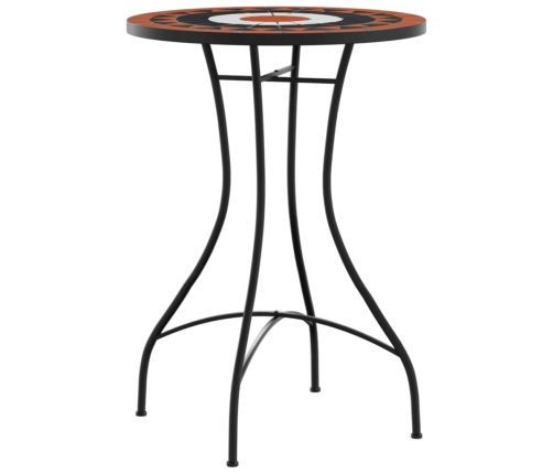 vidaXL mozaīkas bistro galds, Ø50x70cm, sarkanbrūns ar baltu, keramika