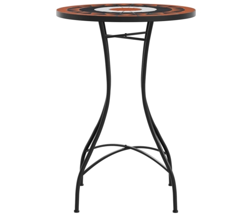 vidaXL mozaīkas bistro galds, Ø50x70cm, sarkanbrūns ar baltu, keramika