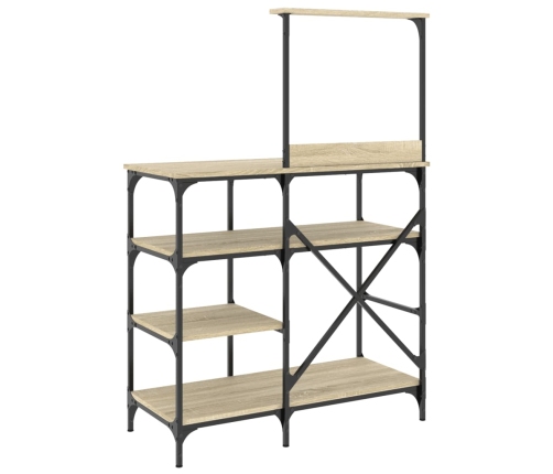 vidaXL virtuves plaukts, ozola, 90x40x132cm, inženierijas koks, metāls