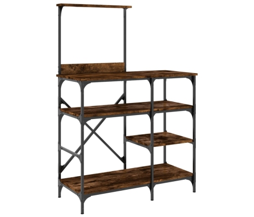 vidaXL virtuves plaukts, ozola, 90x40x132cm, inženierijas koks, metāls