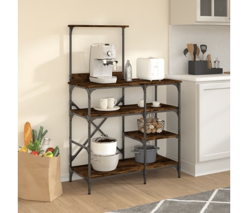 vidaXL virtuves plaukts, ozola, 90x40x132cm, inženierijas koks, metāls