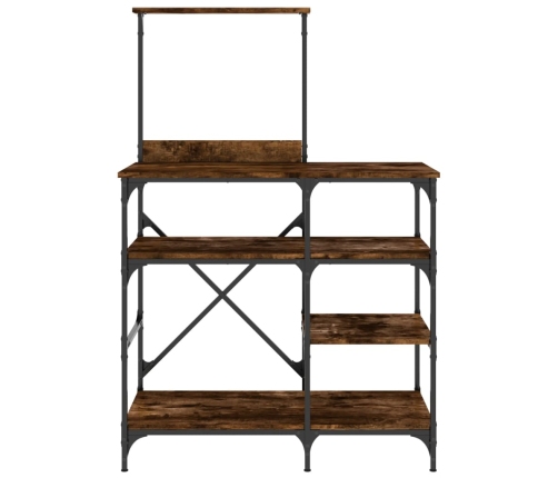 vidaXL virtuves plaukts, ozola, 90x40x132cm, inženierijas koks, metāls