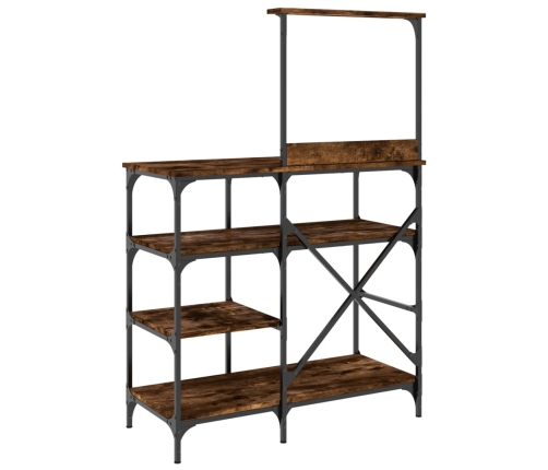 vidaXL virtuves plaukts, ozola, 90x40x132cm, inženierijas koks, metāls