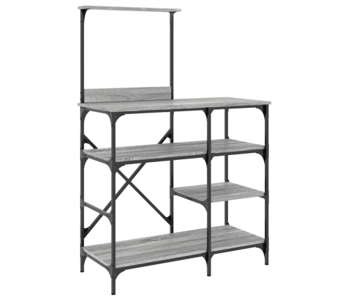 Virtuves Plaukts, Pelēks, 90X40X132 Cm, Inženierijas Koks Vidaxl