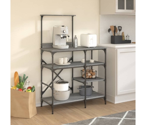 Virtuves Plaukts, Pelēks, 90X40X132 Cm, Inženierijas Koks Vidaxl