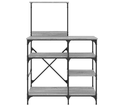 Virtuves Plaukts, Pelēks, 90X40X132 Cm, Inženierijas Koks Vidaxl