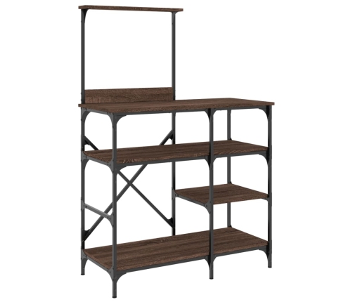 vidaXL virtuves plaukts, ozola, 90x40x132cm, inženierijas koks, metāls