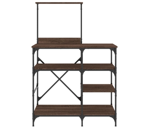 vidaXL virtuves plaukts, ozola, 90x40x132cm, inženierijas koks, metāls