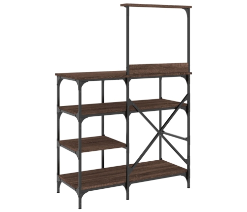 vidaXL virtuves plaukts, ozola, 90x40x132cm, inženierijas koks, metāls