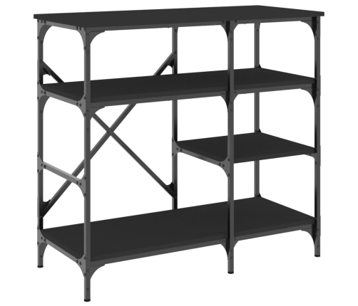 vidaXL virtuves plaukts, melns, 90x40x84 cm, inženierijas koks, metāls