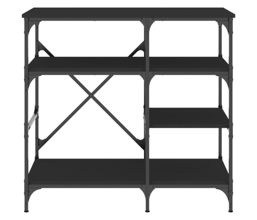 vidaXL virtuves plaukts, melns, 90x40x84 cm, inženierijas koks, metāls