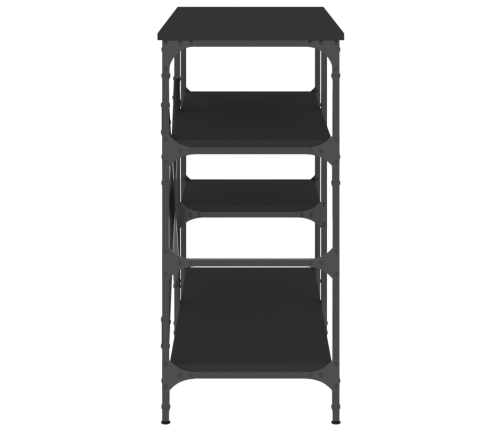 vidaXL virtuves plaukts, melns, 90x40x84 cm, inženierijas koks, metāls