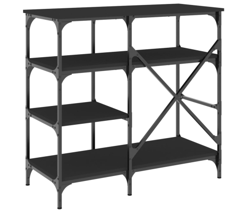 vidaXL virtuves plaukts, melns, 90x40x84 cm, inženierijas koks, metāls